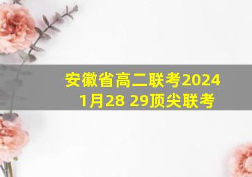 安徽省高二联考2024 1月28 29顶尖联考